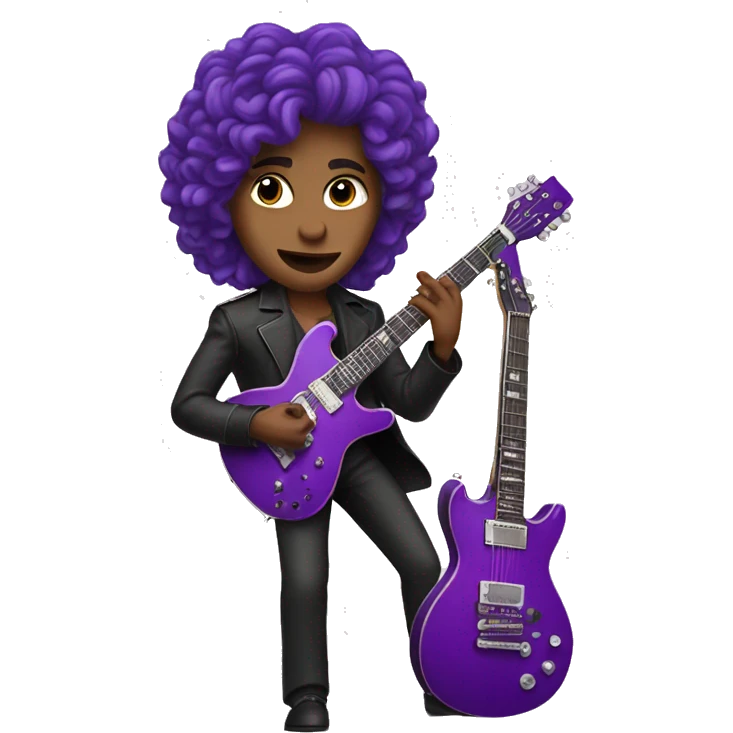 Prince playing purple guitar in heels emoji