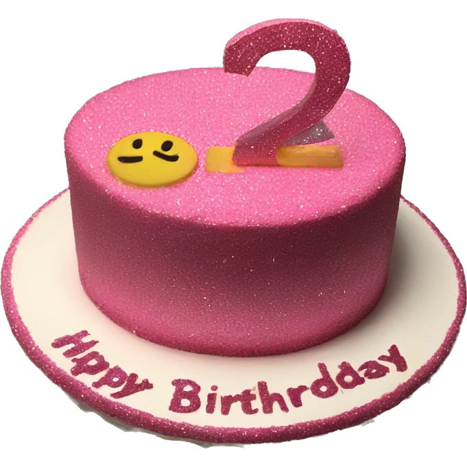 21st birthday cake pink glitter  emoji