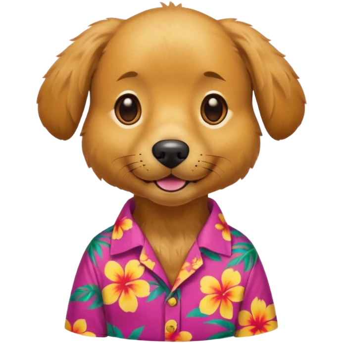 Dog – wearing colorful aloha shirt emoji