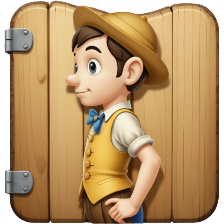 Pinocchio with his butt cheeks spread bent over looking back at you emoji