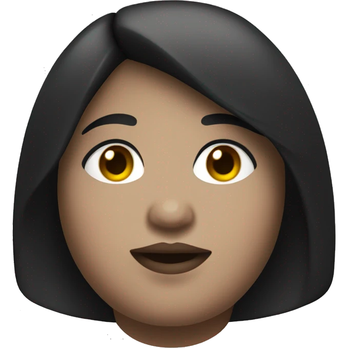 fat girl with a black bob and a 4 o clock shadow emoji