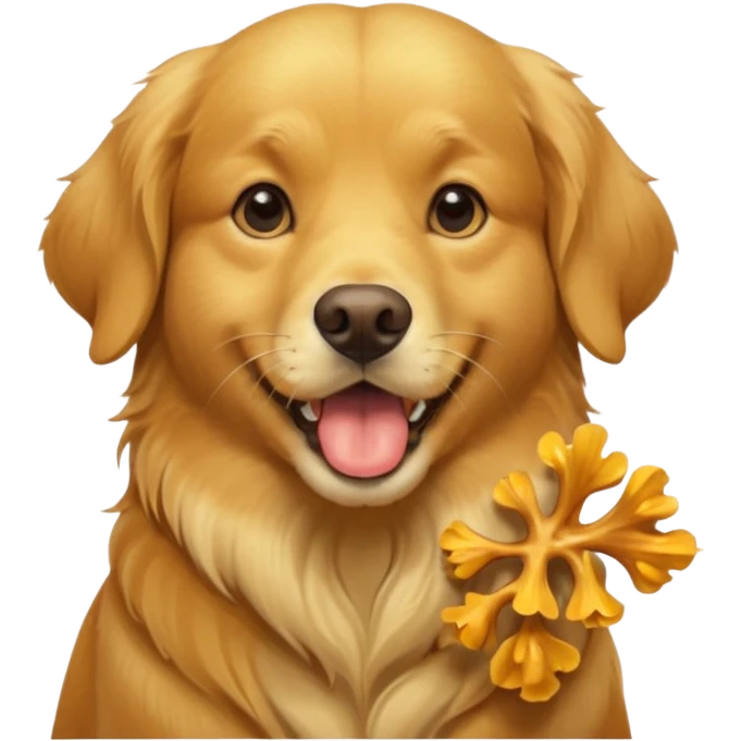 Grown up Golden retriever with chanterelles  emoji