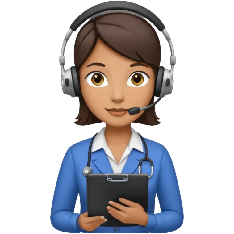 Event Planner Holding A Clipboard And Headset emoji