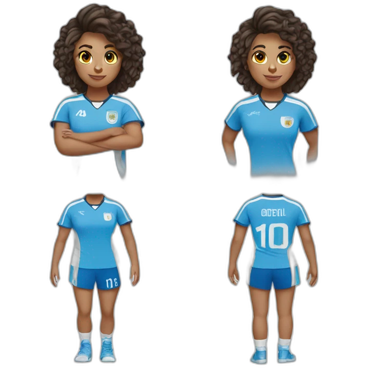 Handball teen girl player curl argentina emoji