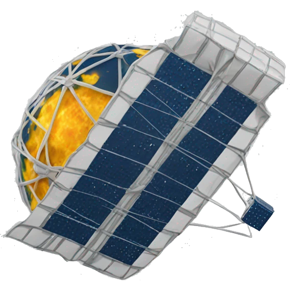 Satellite can with porous net pattern  emoji