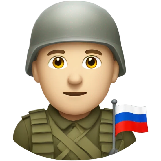 russian soldier with flag emoji