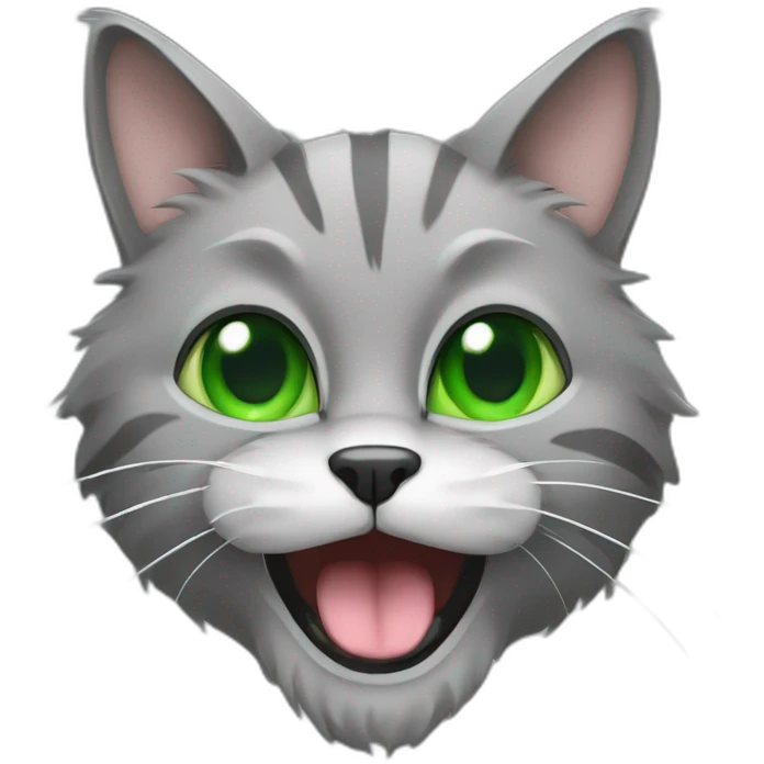 grey-hairy-cat-with-green-eyes-tongue-out-hungry emoji