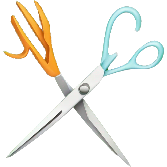 scissors cutting a grass patch emoji