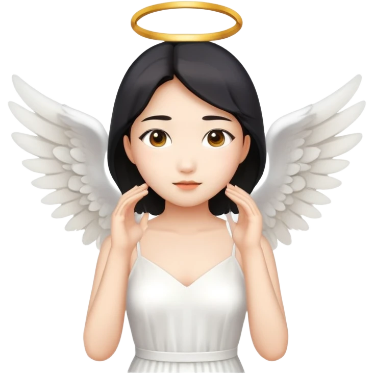 Asian angel in white dress emoji