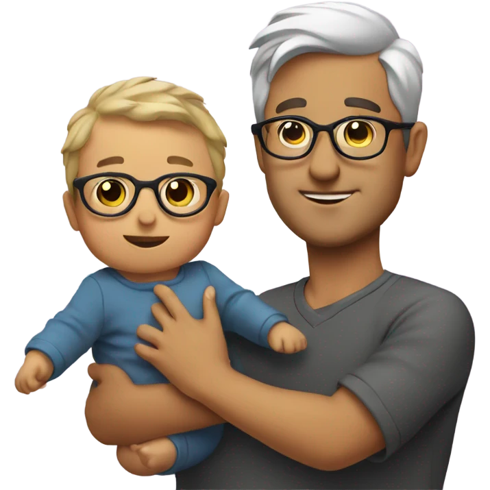 dad with baby and glasses emoji