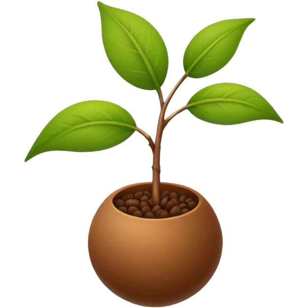 ein kleiner samenkorn, aus dem ein grüner zweig wächst emoji