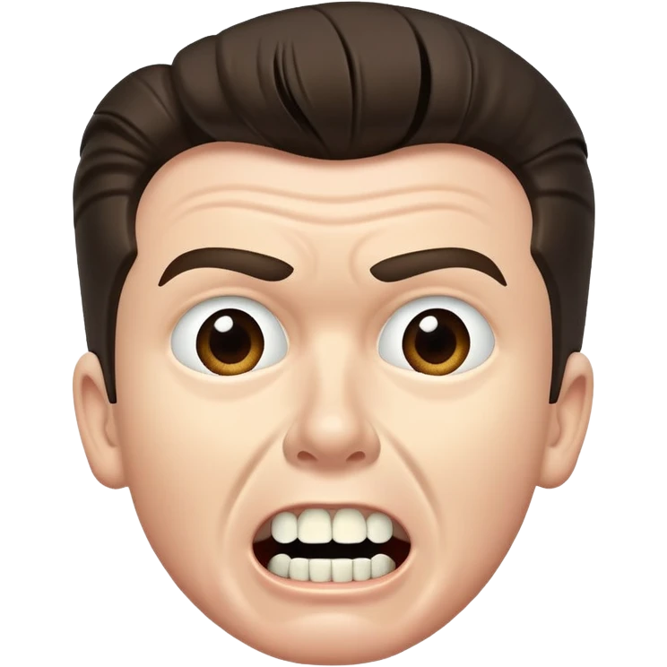 Rick Astley with straight face but with front teeth out and the picture is from the era of the 1940s-1950s or 60s and he kinda has WW2 flashbacks emoji