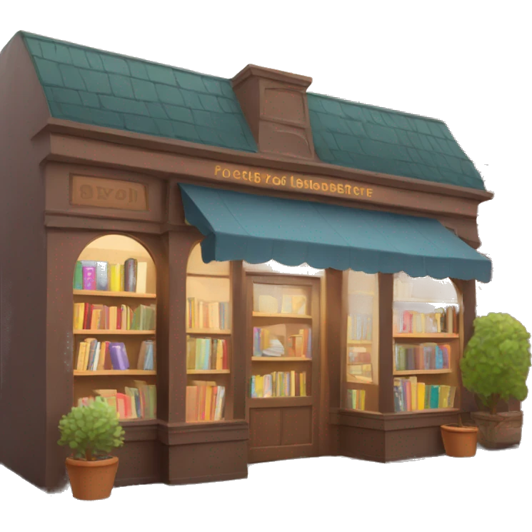 Cute and cozy bookstore emoji