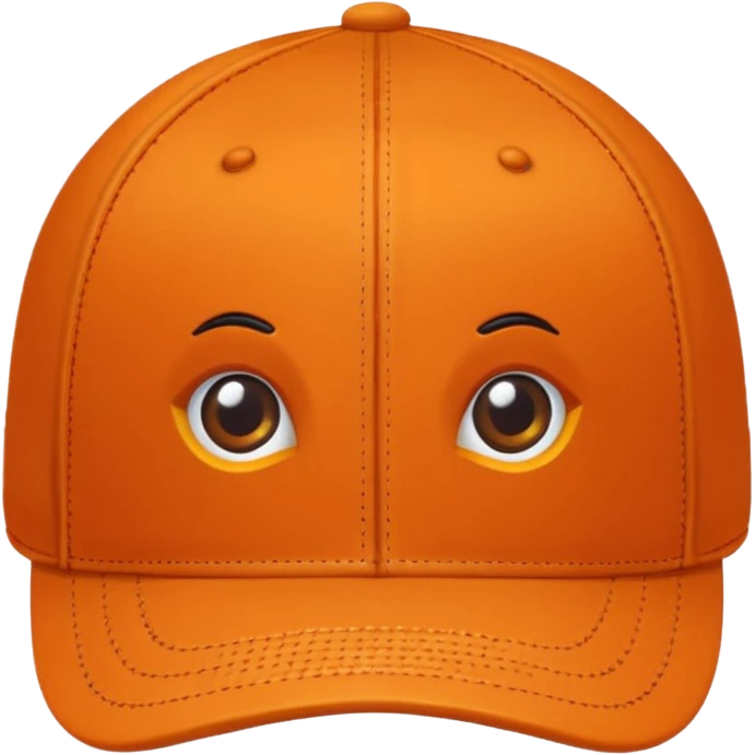 Orange baseball hat with nothing on it emoji