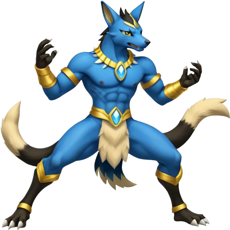 Electrike-Anubis-Lucario-Zeraora-fusion (full body) emoji