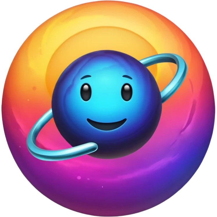 gradient planet planet with ring, glowing emoji