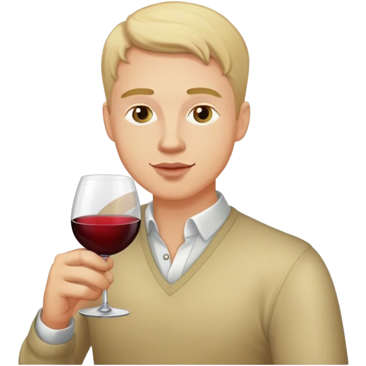 White man drink wine emoji