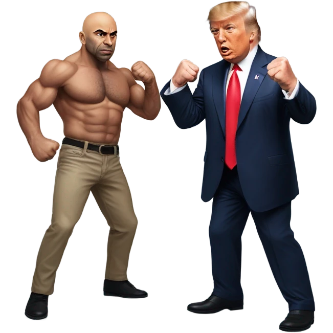 Joe Rogan fighting Donald trump emoji