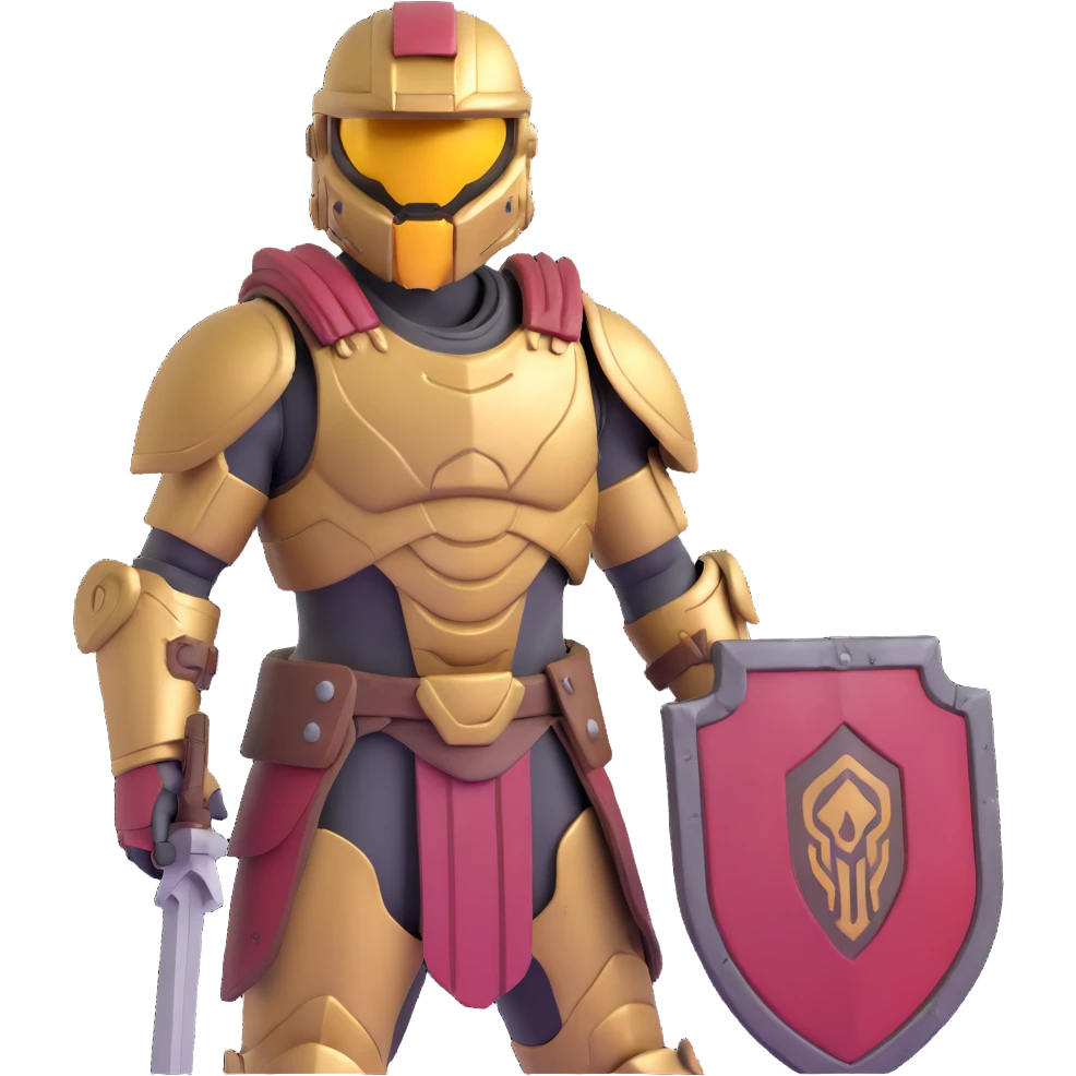 male Halo Spartan warrior with weathered armor and nomadic traveling supplies emoji