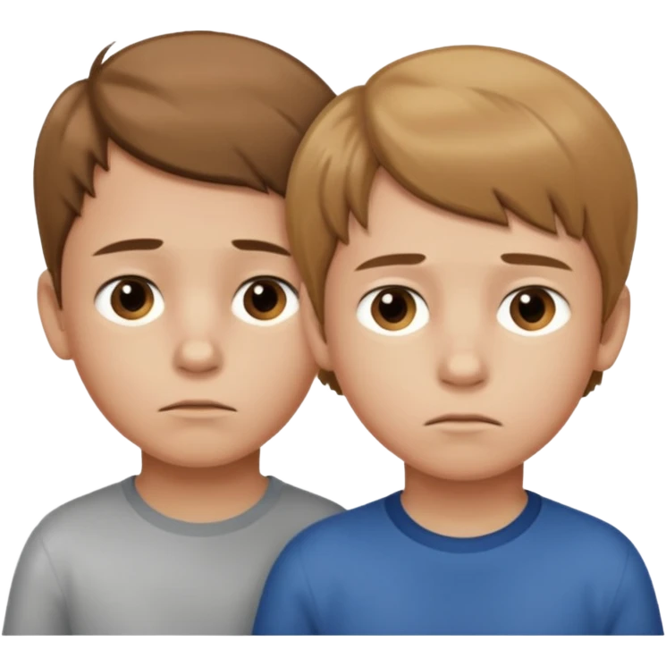 8 years old and 6 years old brothers feeling sad emoji