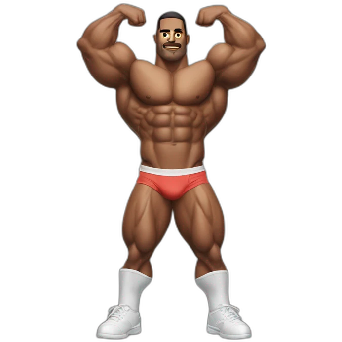 bodybuilder bodybuilder in underwear with big triceps emoji