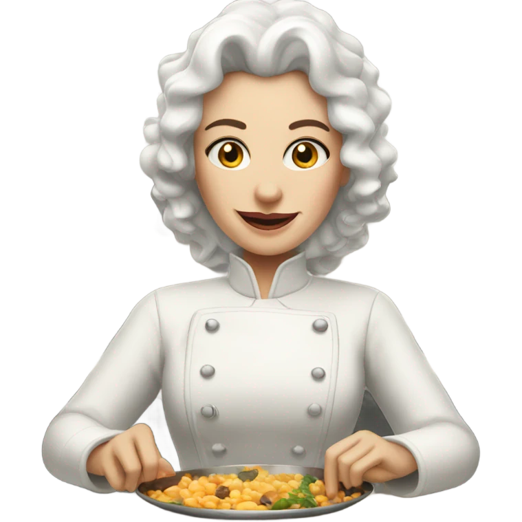 A white queen who is cooking emoji