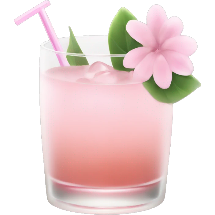 Cocktail with light pink flowers emoji
