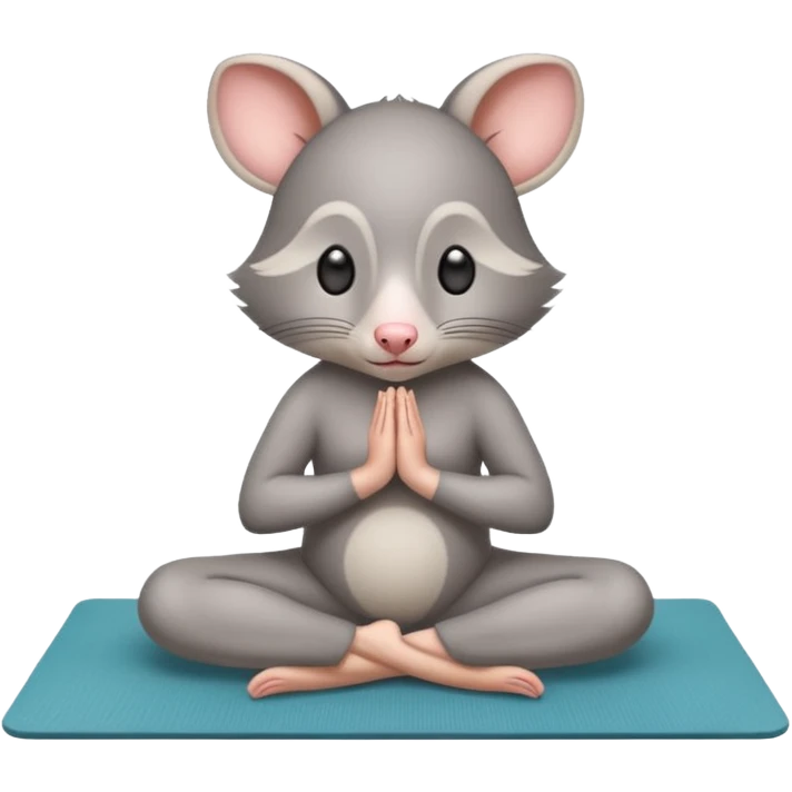 Possum doing yoga on yoga mat  emoji