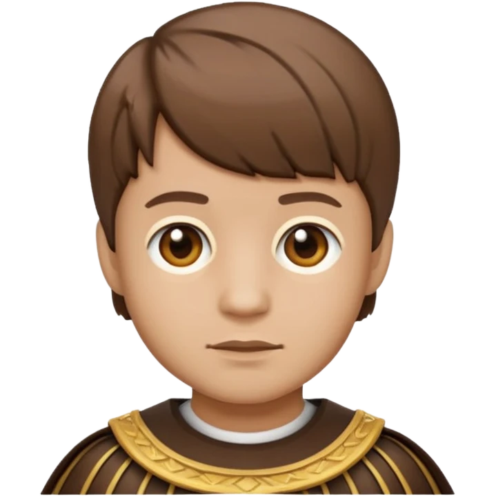 À emoji that don’t smile and have a Cesar cut (like a tuff guy) brown hair emoji