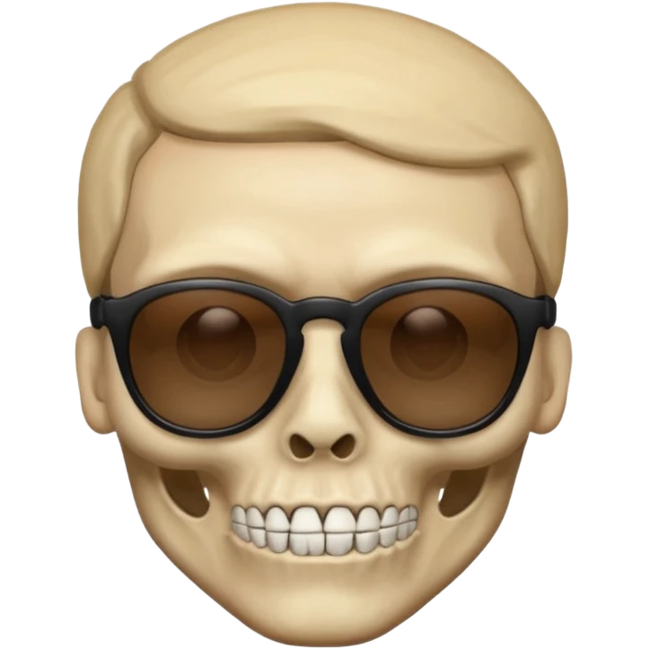 Make a skull face with sunglasses down a bit so you can see his eyes and his left eye brow up a bit make it look like an emoji emoji