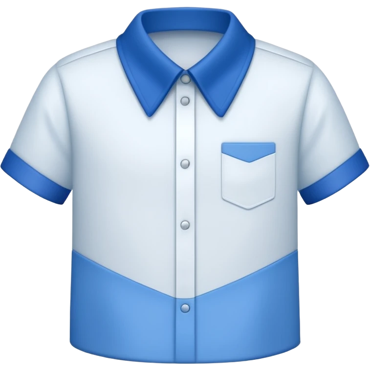 white shirt with blue collar emoji