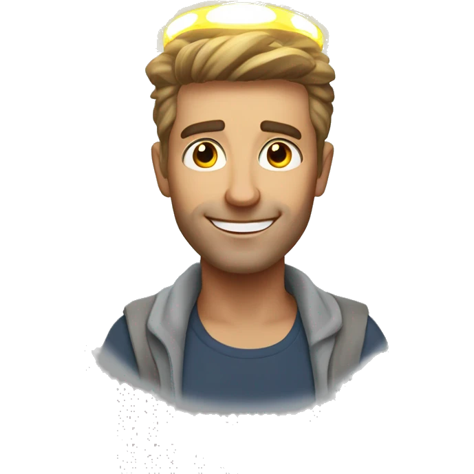 Australian dad with ring of light or halo on top of his head emoji