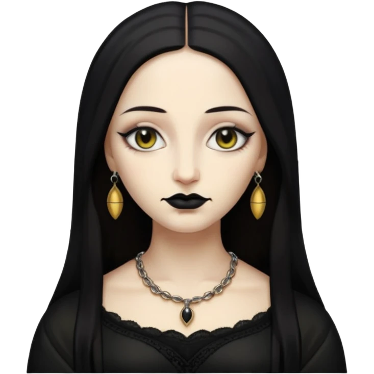 Mona Lisa reimagined as a goth emoji, piercings, black nails, gothic vibe, simplified features emoji