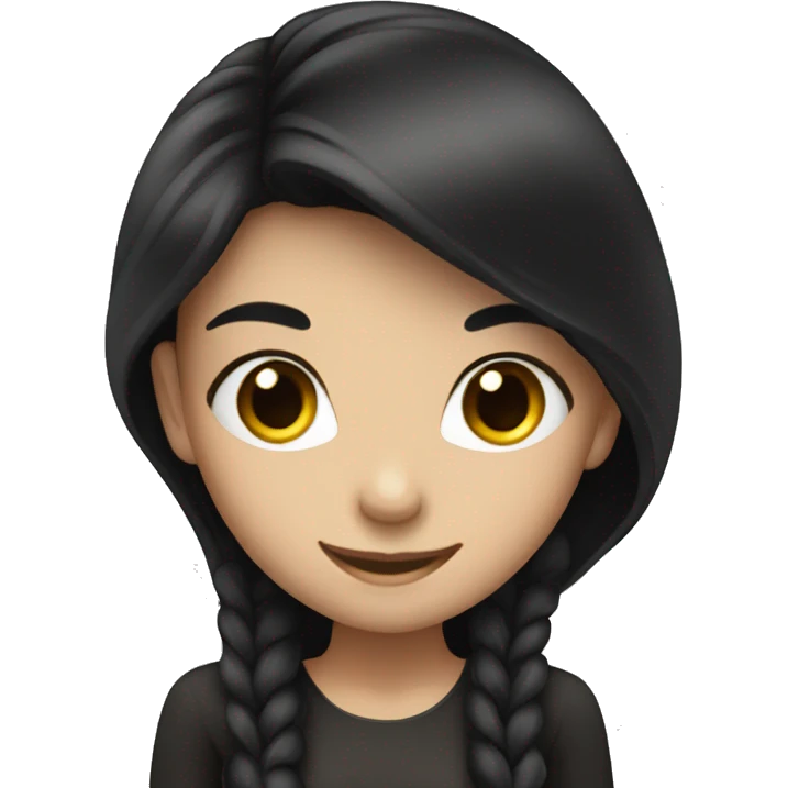 smiling girl with long black hair and girdle  emoji