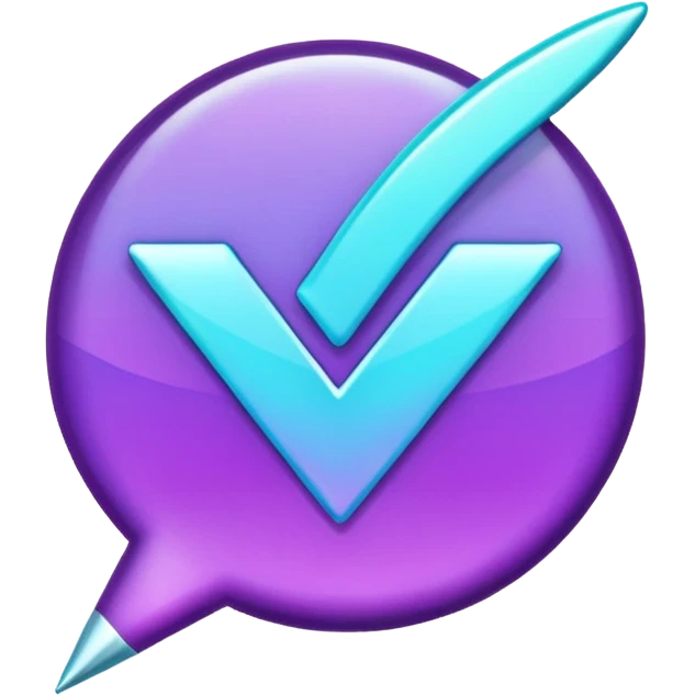 glitter purple and cian checkmark emoji