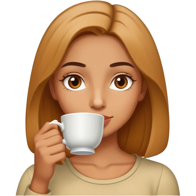Girl sipping tea emoji