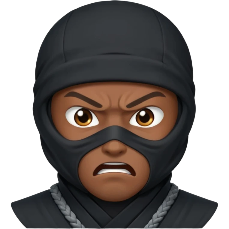 Hazme un emoji de ninja enojado que no tenga boca emoji