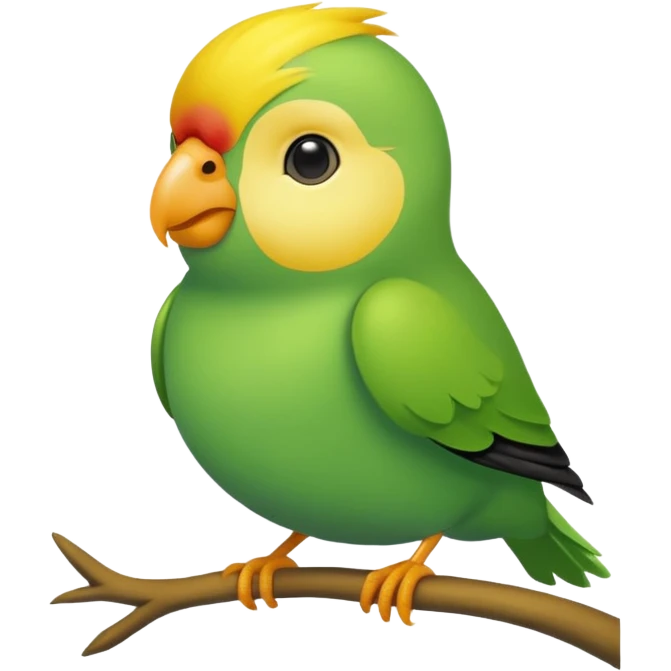 A love bird with color green and his head yellow  emoji