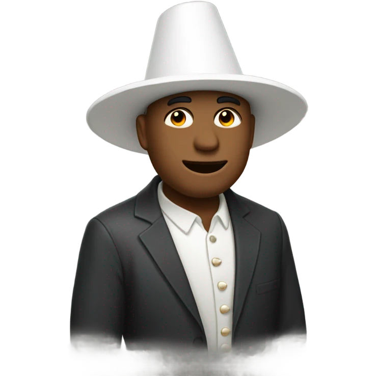 Man with a white cone on his head emoji