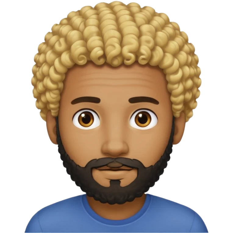 Black man with curly blonde hair and a black beard emoji