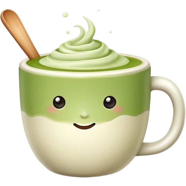 matcha latte in mug  emoji