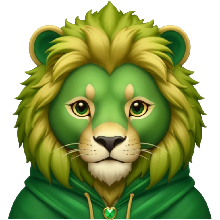 green Hooded lion  emoji