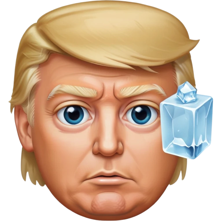 Donald Trump with an ice pic in his eye emoji