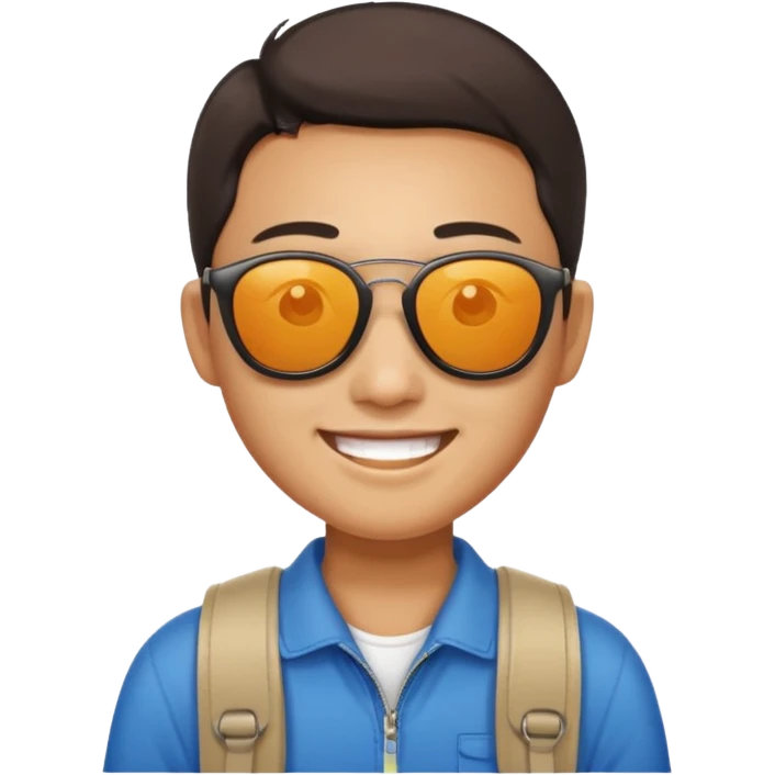 Photorealistic Chinese tourist wearing sunglasses emoji
