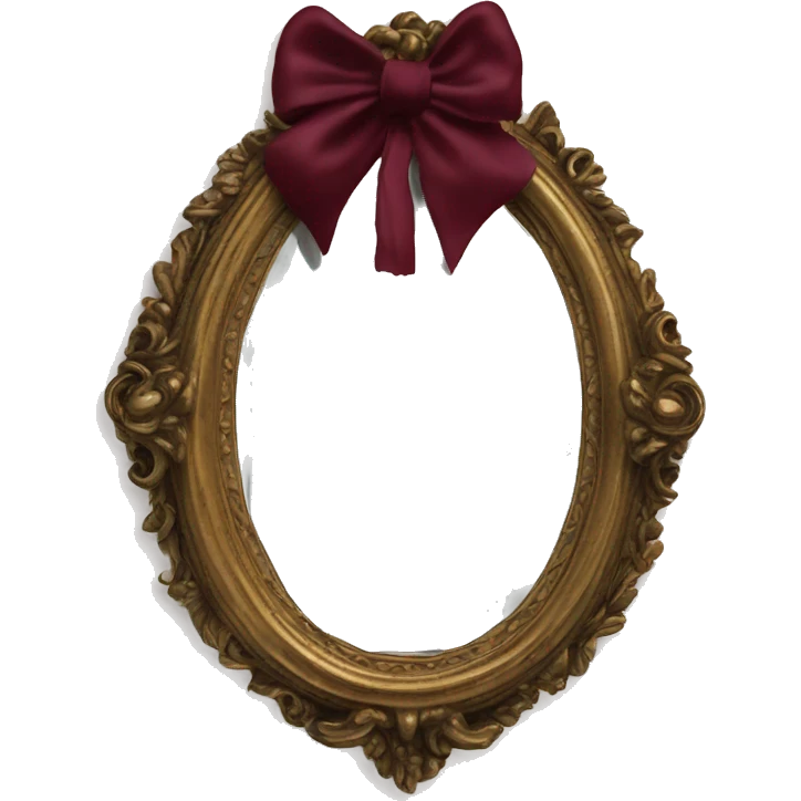 Vintage mivintage mirror with handle and burgundy bow emoji