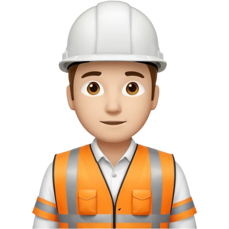 engenheiro com capacete branco na obra emoji