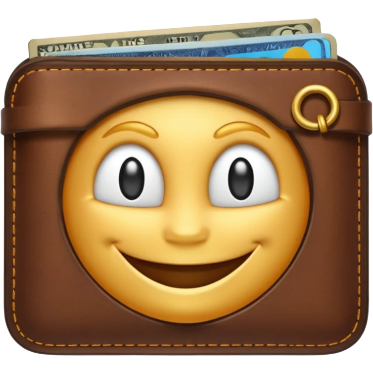 friendly wallet emoji with glowing link icon indicating wallet connection emoji