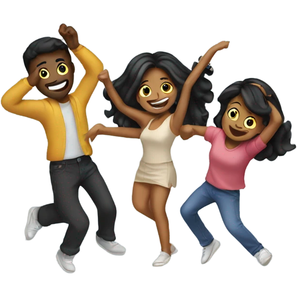 4 friends dancing emoji