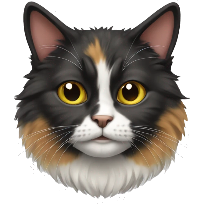 Cat, tri color, hairy emoji