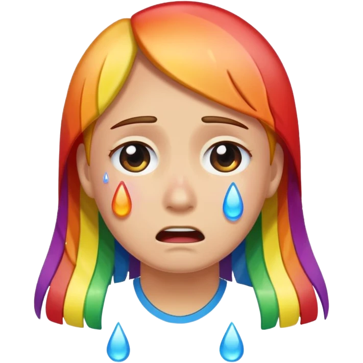 Crying rainbow tears emoji